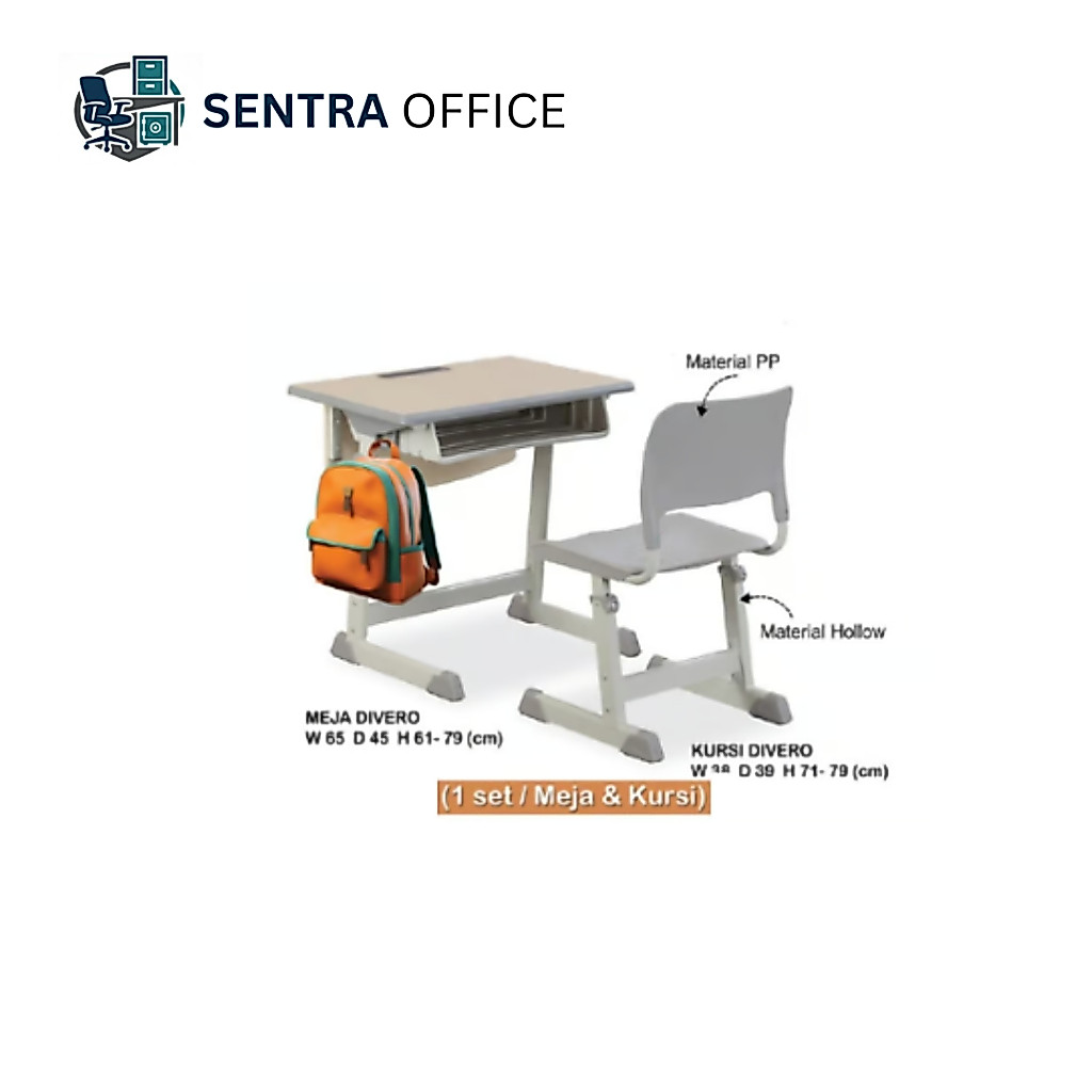 MEJA DAN KURSI SEKOLAH DIVERO INDACHI - SET KURSI MEJA BELAJAR MODERN