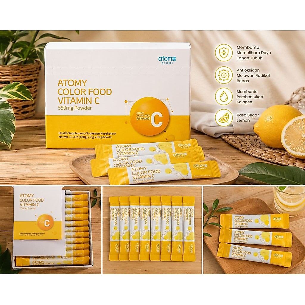 Vitamin C Atomy Original Korea 550mg 90 Sachet | Atomy Color Food Vitamin C Powder | Suplemen Imun T