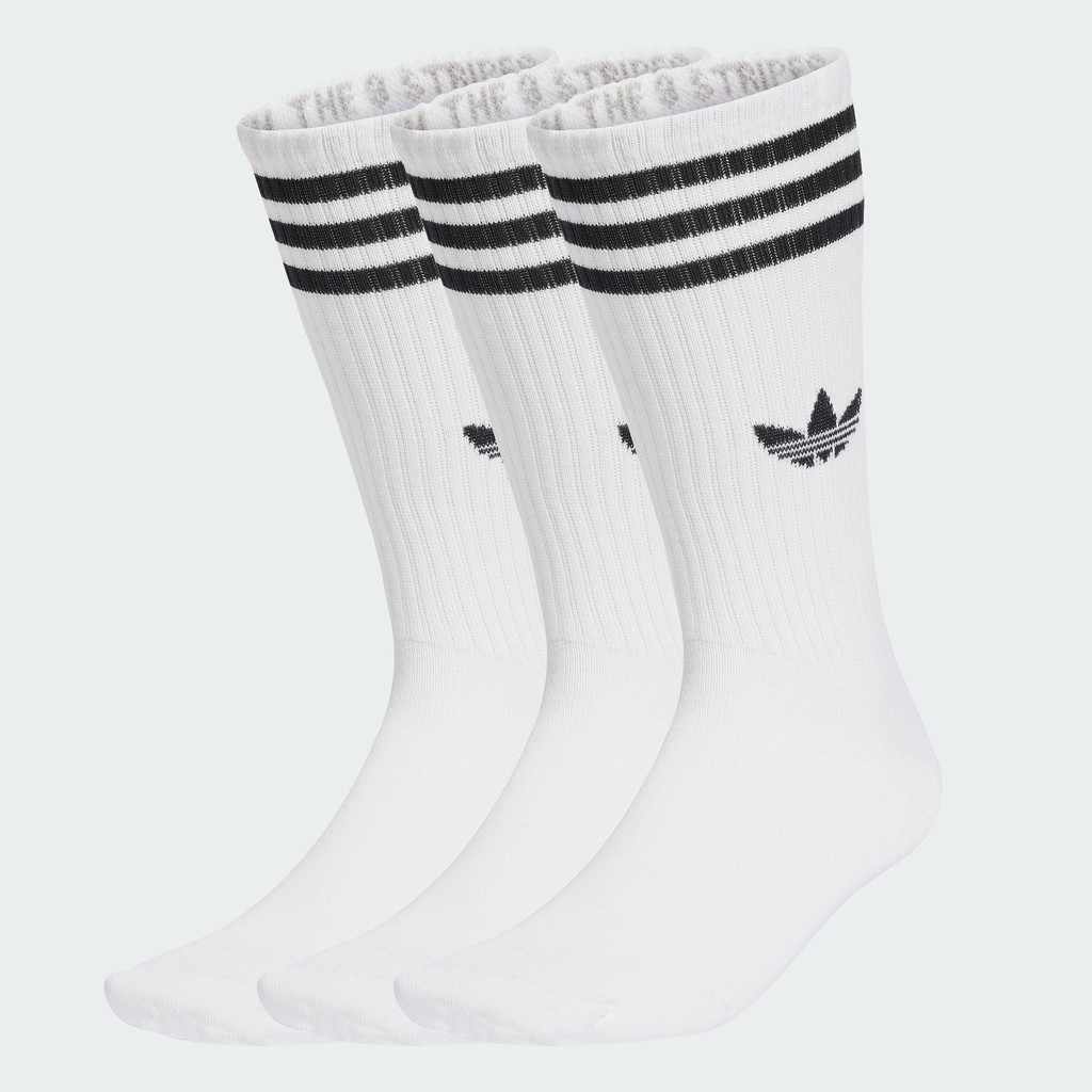 adidas Lifestyle 3-Stripes High Crew Socks 3 Pairs Unisex White JV7416