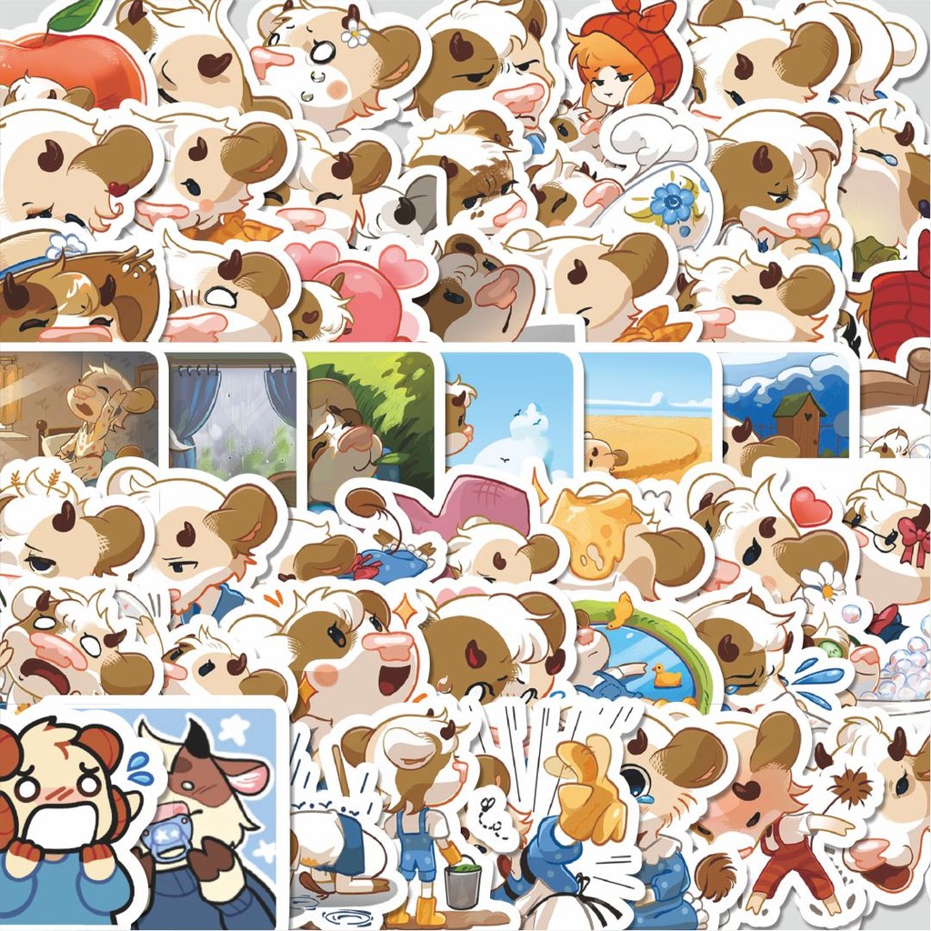 

Stiker Cutting PackStiker Kartun Funny Little Cow Isi 100Pcs Series Aesthetic Lucu Keren Untuk Koper Bahan Vynil