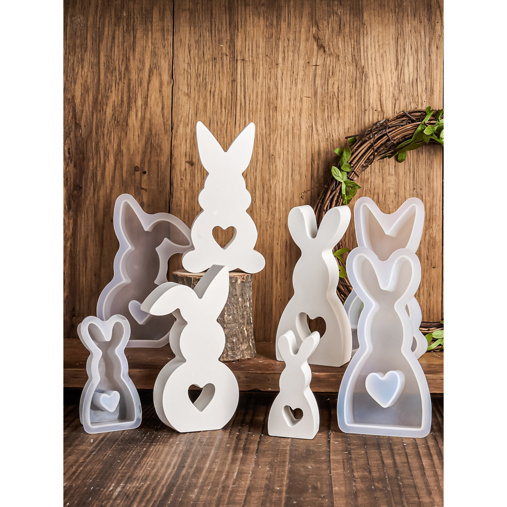 

DIY Easter Bunny Candle Silicone Mold Love Cute Rabbit Handmade Soap Aromatherapy Gypsum Ornament Resin Crafts Molds Home Decor