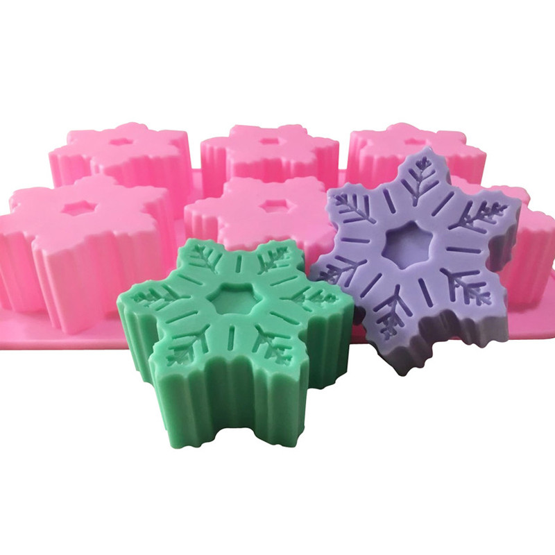 

6 Cavity Christmas Snowflake Soap Mold Silicone Mold Aroma Gypsum Plaster Resin Mould Snow Handmade 3d Crafts Candle Molds