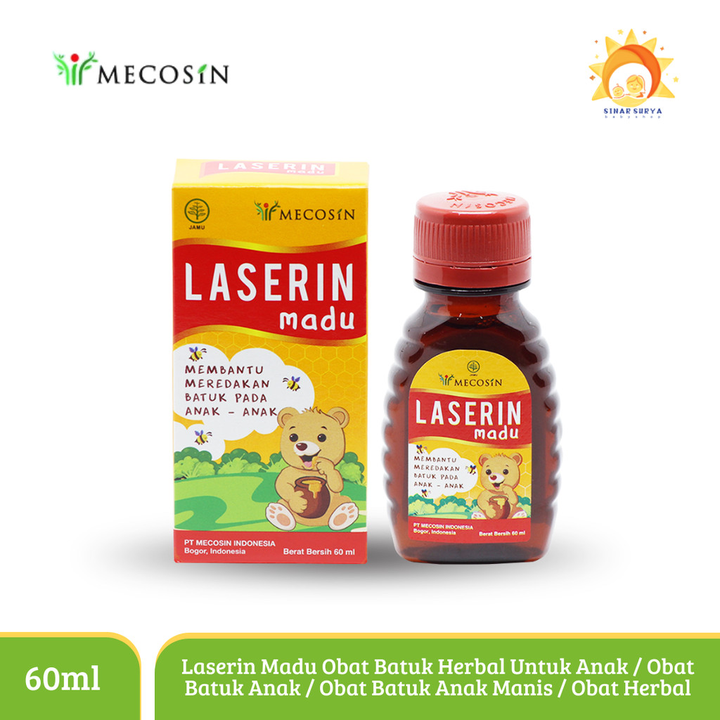 Laserin Madu Obat Batuk Anak Herbal Alami 60ml – Redakan Batuk, Tenggorokan Gatal & Pilek, Aman untu