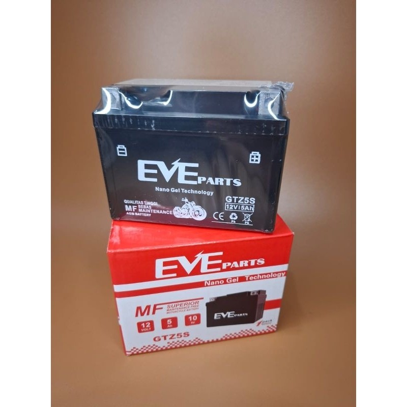 Aki motor Beat GTZ5S  EVE KARISMA ACCU MOTOR KARISMA SUPRA X 125 aki motor