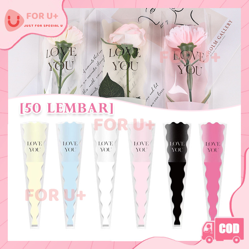 

[1 PACK ISI 50 LEMBAR] Plastik Cellophane Tangkai Mawar /Plastik Bungkus Bunga/PLASTIK SINGLE FLOWER