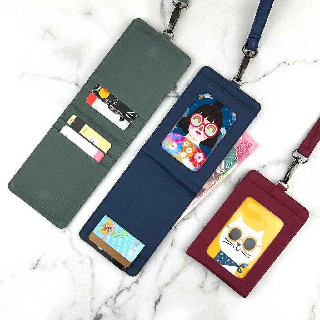 

TERMURAH ID card holder hanging wallet name tag kartu dan slot uang lanyard magnet PROMO-23