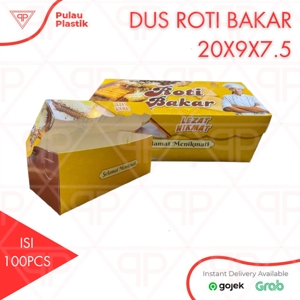 Dus Roti Bakar / Box Roti Bakar / Kotak Roti Bakar 20x9x7.5 / Isi 100pcs