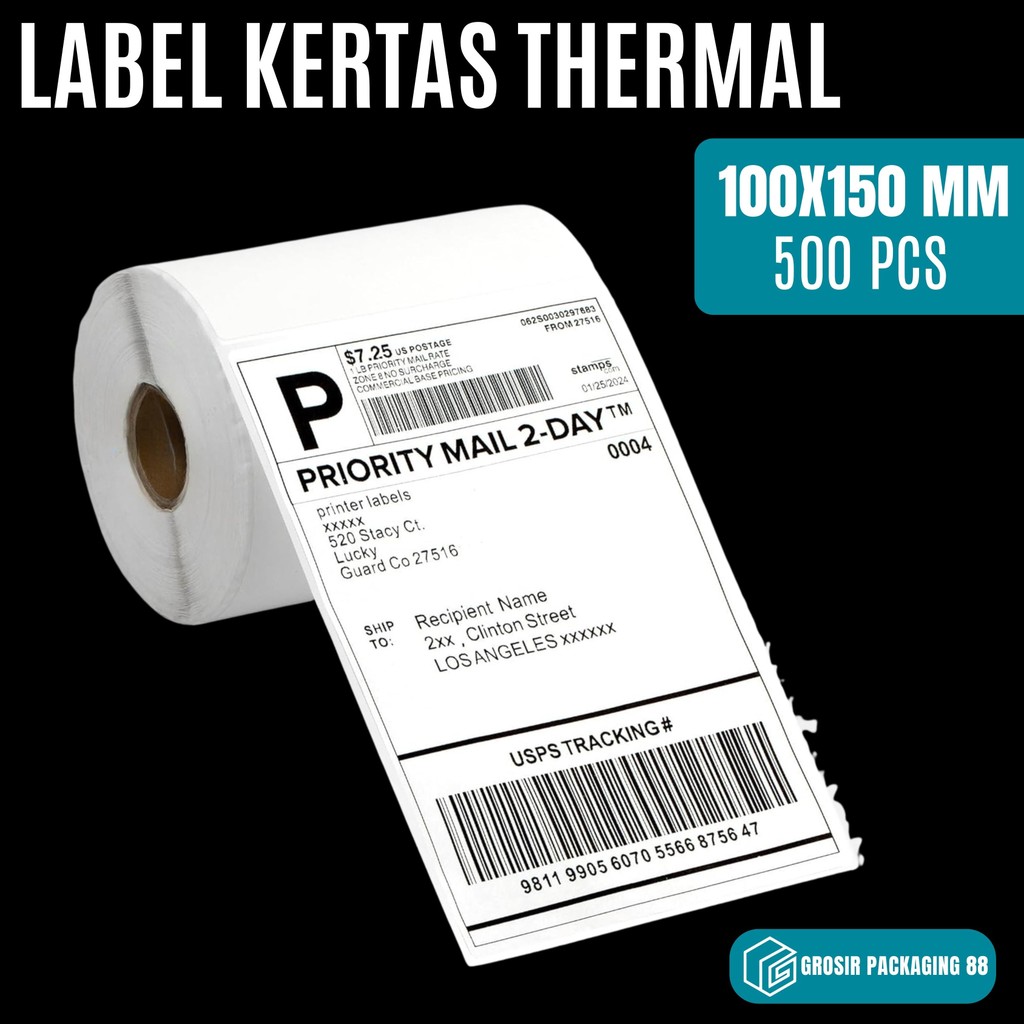 

Label Sticker Thermal 100 x 150 Isi 500 pcs A6 Kertas Barcode Resi