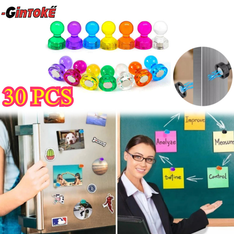 

30pcs Magnet Neodynium Memo Kulkas Magnetic Papan Tulis Whiteboard Strong/Magnet Super Kuat Neodymium Magnet Papan Tulis Magnet Kulkas Lucu Buat Memo Tulis Kantor Pin Note Magnetic