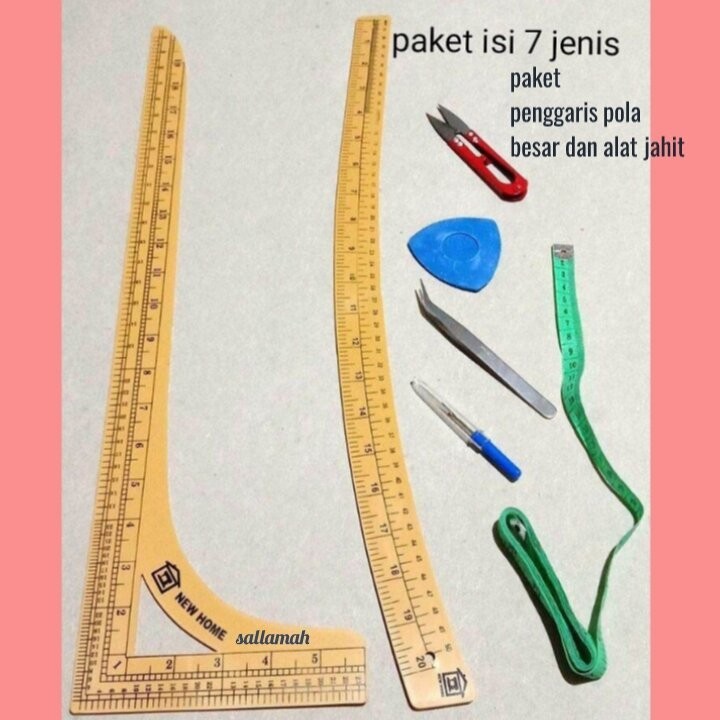 

. Penggaris pola jahit 1 set alat jahit / paket kumplit isi 7 jenis / Alat jahit / kebutuhan menjahit / menjahit / alat mesin jahit / alat pola jahit / aksesoris mesin jahit / penggaris , / mistar .,.