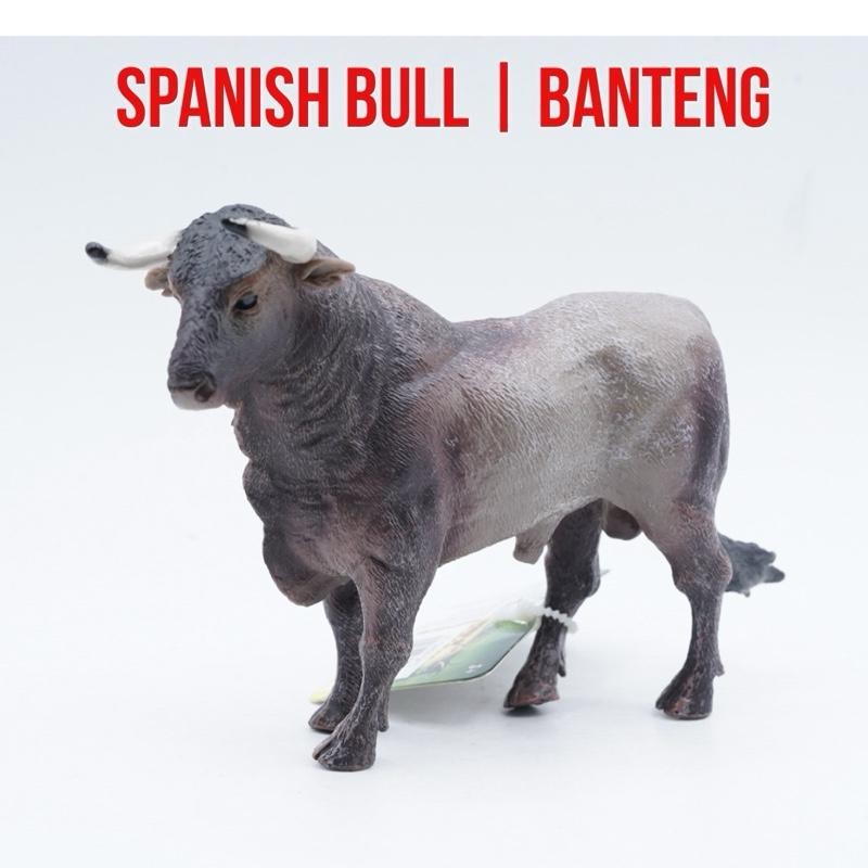 Spanish Bull Cow Banteng Sapi Jantan Ox Bos Taurus Taurus Mainan Binatang Miniature Hewan Animal Fig