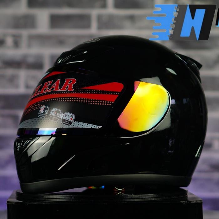 HELM FULL FACE JPN ORIGINAL FREE VISOR RAINBOW / KACA PELANGI JPN - HITAM DOFF, M