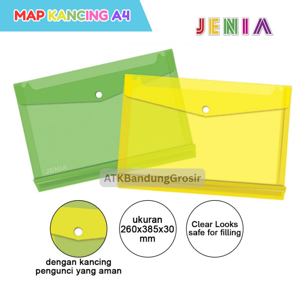 

Map Kancing Dokumen File Merek Jenia Folio Map Kancing Punggung Plastik - SATUAN - SHABQ