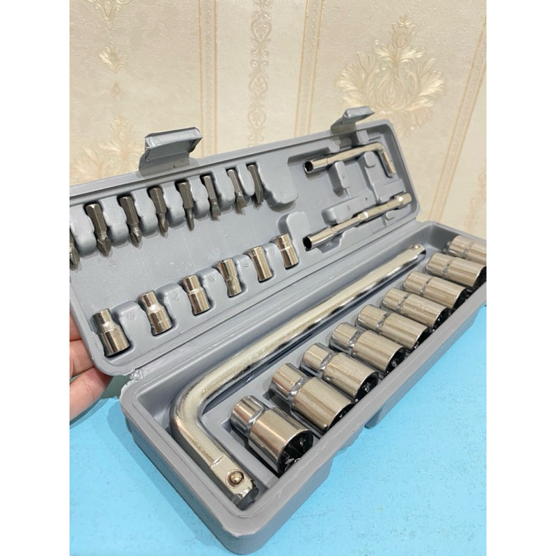 Kunci Sok Set / Kunci Sok 27Pcs / Kunci Shock Set / Socket Wrench Original isi 27 PCS Kualitas Bagus