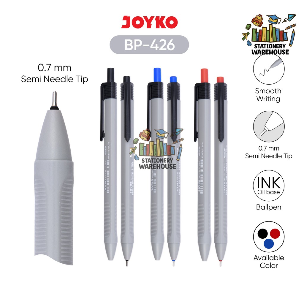 

Ball Pen JOYKO Pulpen Pena BP-426 0.7 mm Hitam Biru Merah Ink