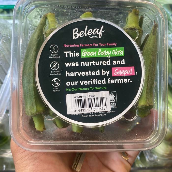 

Okra green fresh | beleaf baby green okra pack 200grm