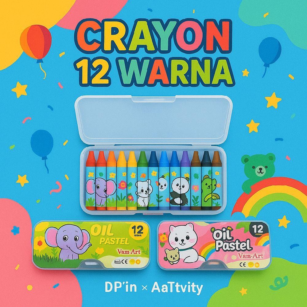 

Crayon Oil Pastel Van-Art 12 Warna – Crayon Edukatif Anak TK & SD