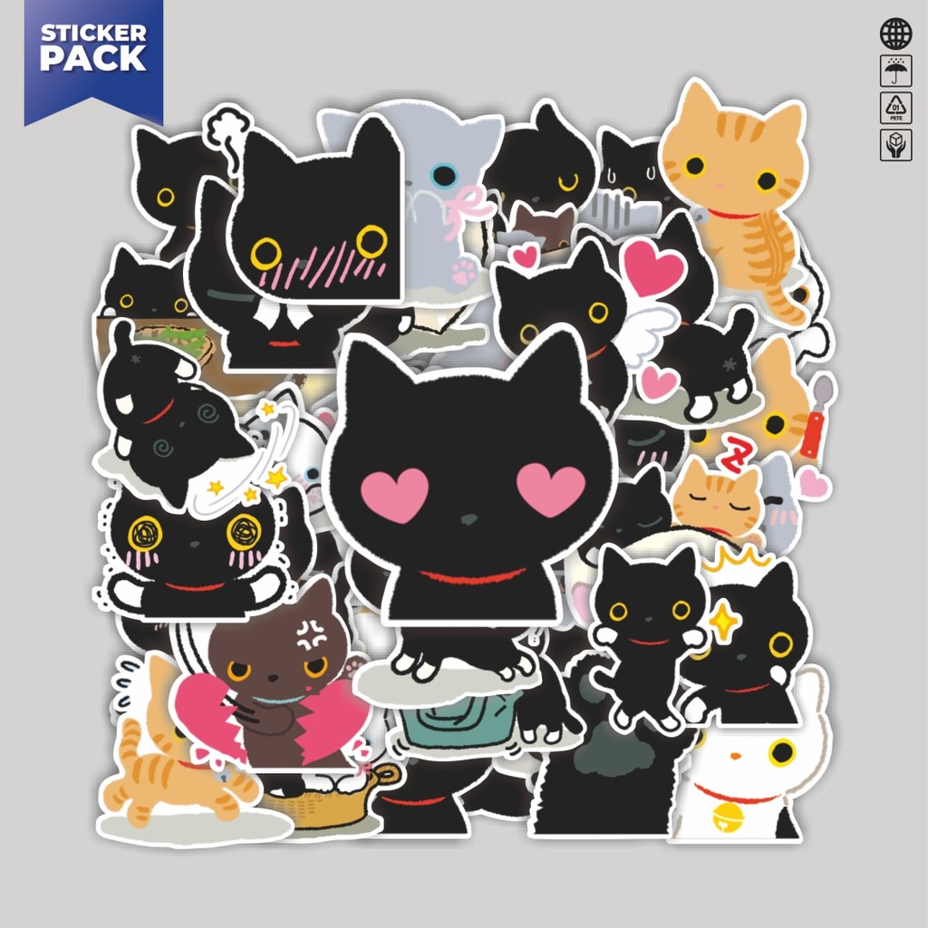 

[100PCS]Stiker Pack Stiker Line Kutsushita Nyanko Aesthetic Vinyl Anti Air Dekorasi Sticker Laptop Buku Journal Koper Helm Casing HP Gitar Helm Skateboard