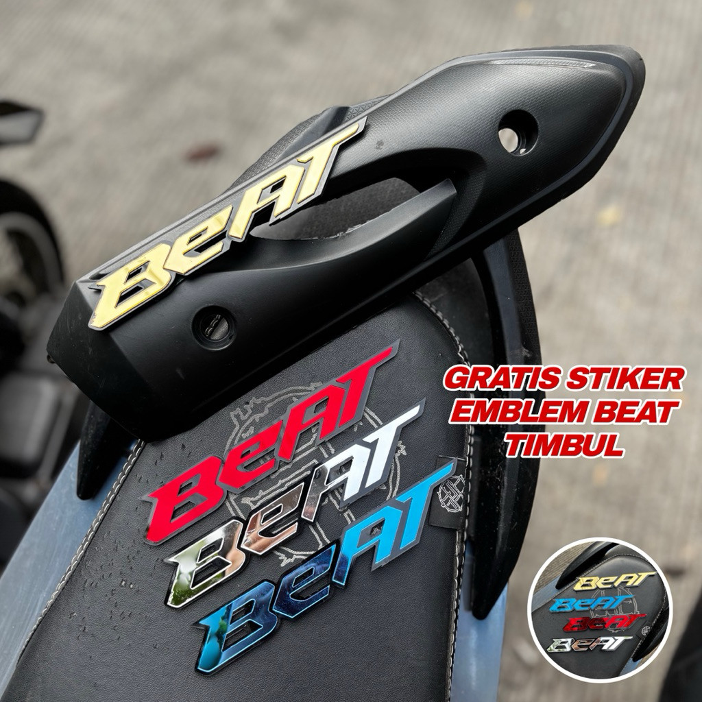 GRATIS EMBLEM Cover Tutup Tameng Knalpot Beat Karbu 2008-2012 Beat Karburator Pelindung Knalpot Beat