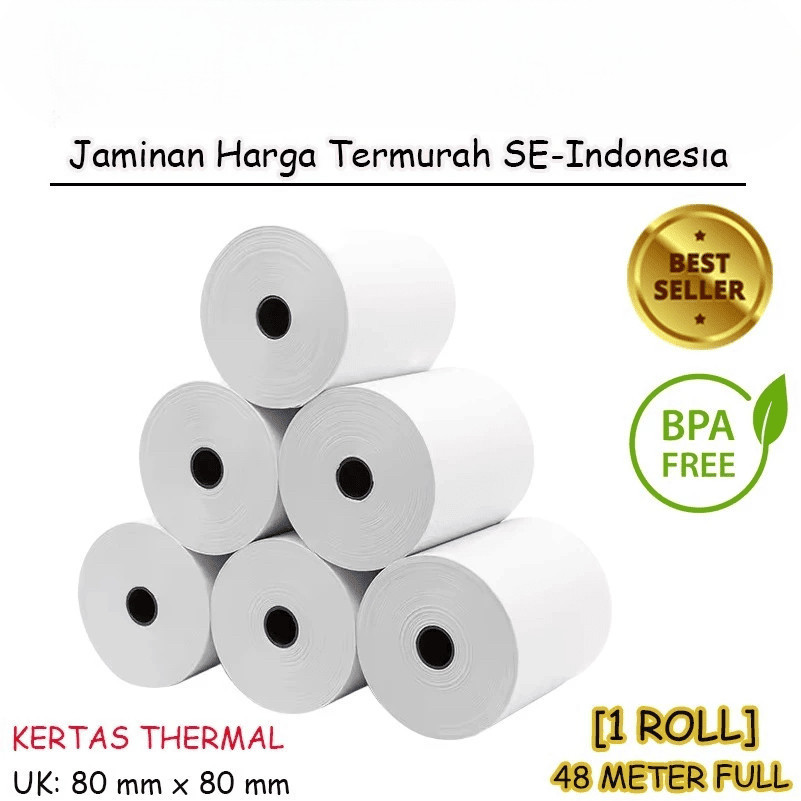 

KERTAS STRUK KASIR 80x80 mm / KERTAS THERMAL 80 x 80 mm / KERTAS KASIR ROLL