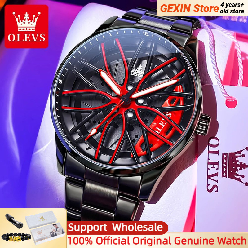 OLEVS 9937 Luxury  al Men Quartz Watch High Quality Rotating Wheel al Business Sport Men Waterproof 