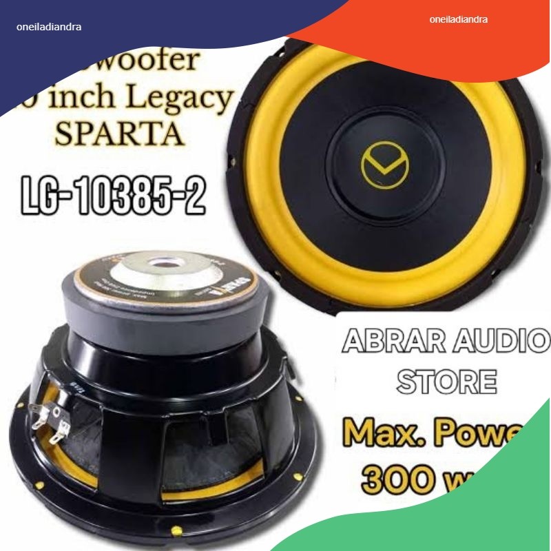 Speaker Subwoofer Legacy Sparta 10" 10 inch LG 10385 2 Speaker Audio Mobil