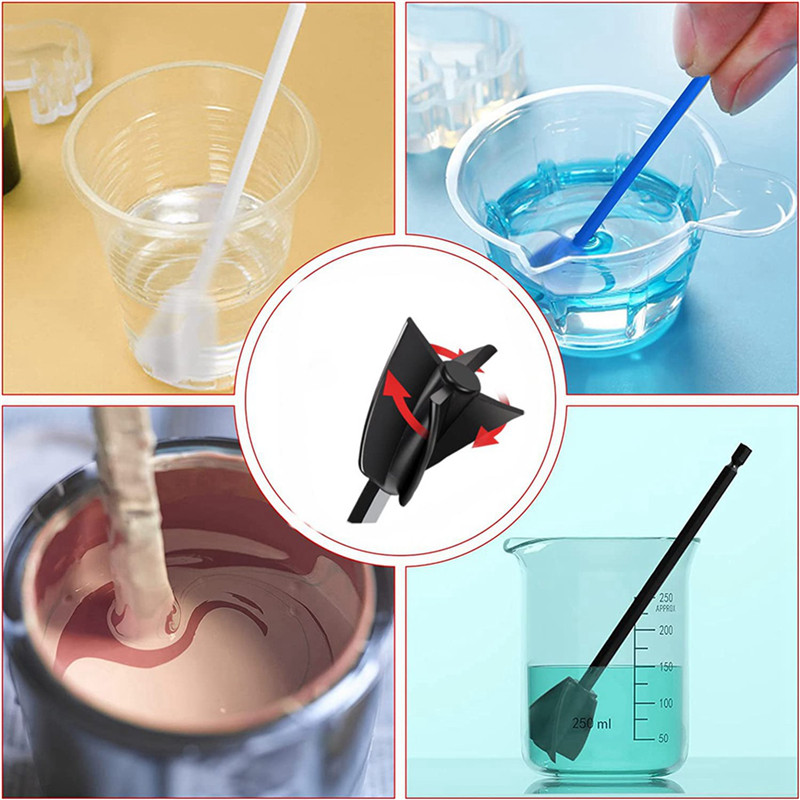 

Acessório do misturador da cola epoxy de CKFAM-8 pces para a broca, pá reutilizável do misturador da pintura e da resina para misturar resina cola epoxy, pintura, esmalte