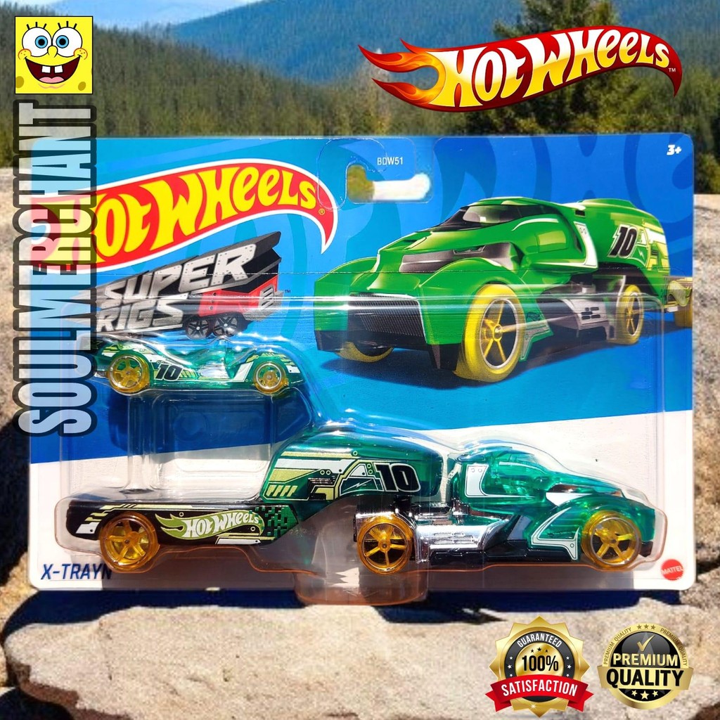 Hot Wheels Super Rigs X-Trayn with Hi-Tech Missile Diecast Truck Transport