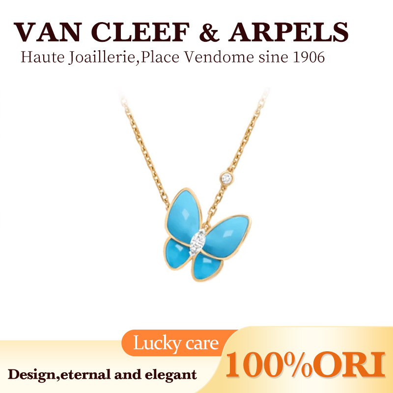 [100% Original] Van Cleef & Arpels Van Cleef & Arpels Two Butterfly Pendant Yellow K Gold Diamond Go