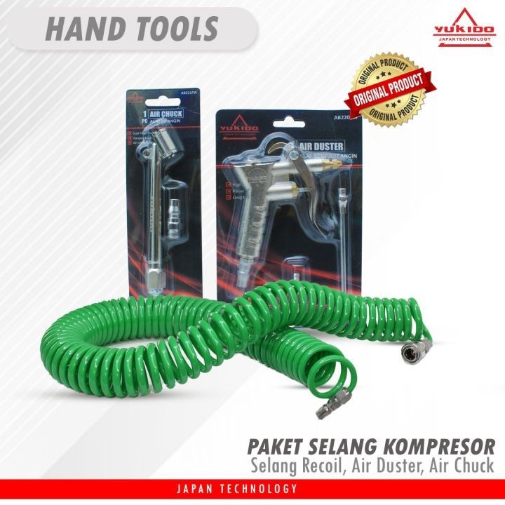 

BISA COD PAKET 3 ITEM PREMIUM YUKIDO SELANG RECOIL /AIR DUSTER /AIR CUK ALAT KELENGKAPAN KOMPRESOR