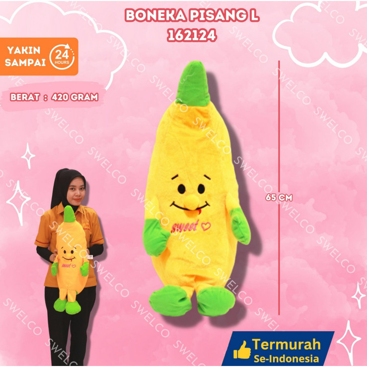 Boneka pisang sweet banana  BONEKA PISANG (L) PANJANG BUAH L" L