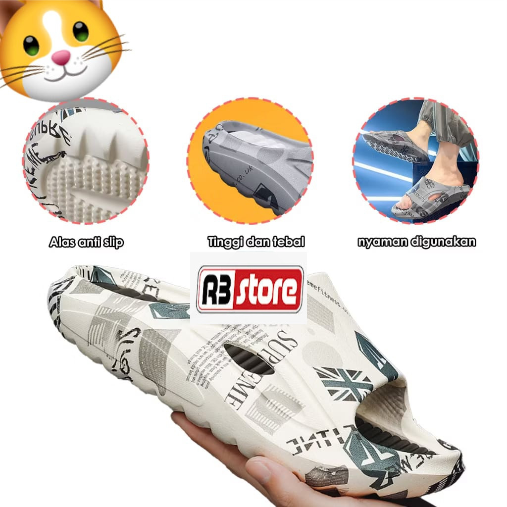 

Sandal PVC Anti selip untuk Pria untuk di Luar Ruangan Dalam Rumah Kamar Mandi Dalam