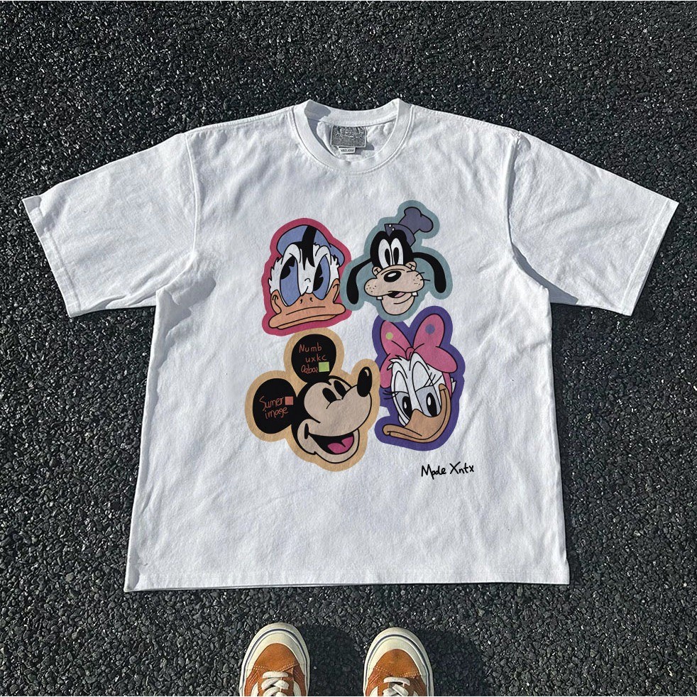 [HOT] BOOMBAP Korea Style T-shirt Oversize Disney | Kaos Wanita Putih | Kaos pria dan wanita