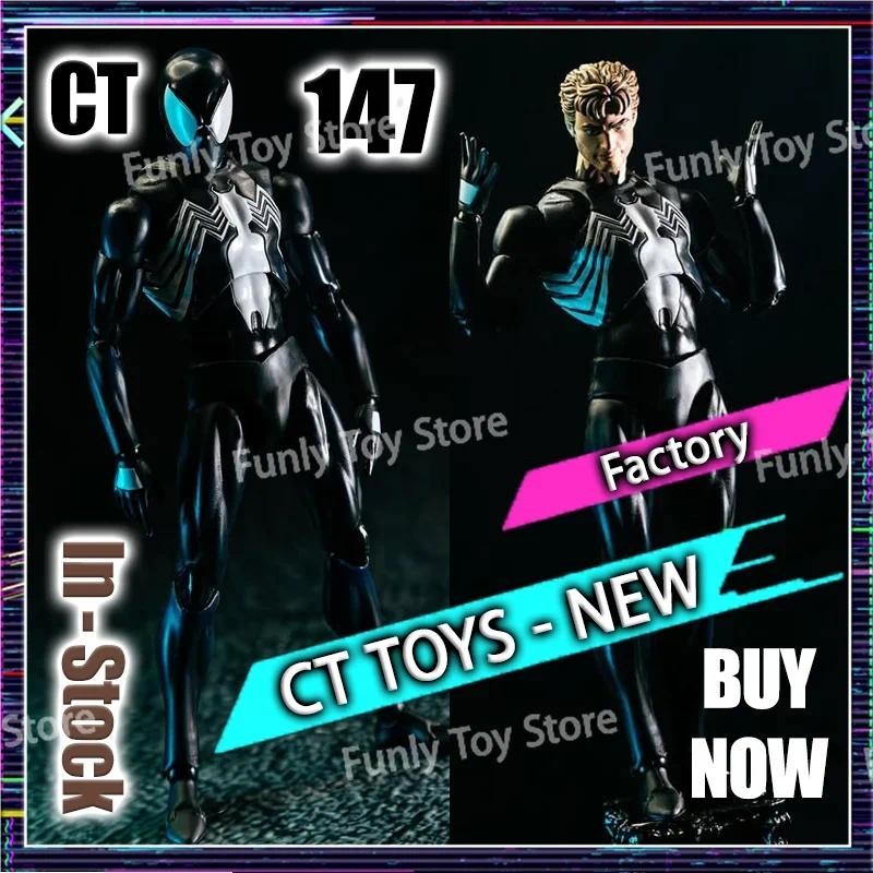 Original Ct Toys Spiderman Figure Mafex 147 Symbiotic Black Suit Venom The Amazing Spider-man Anime 