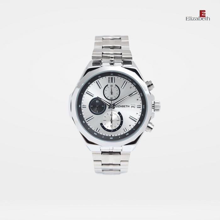 ORIGINAL Jam Tangan Pria - Elizabeth | Chain Strap 2207-0094 - Silver