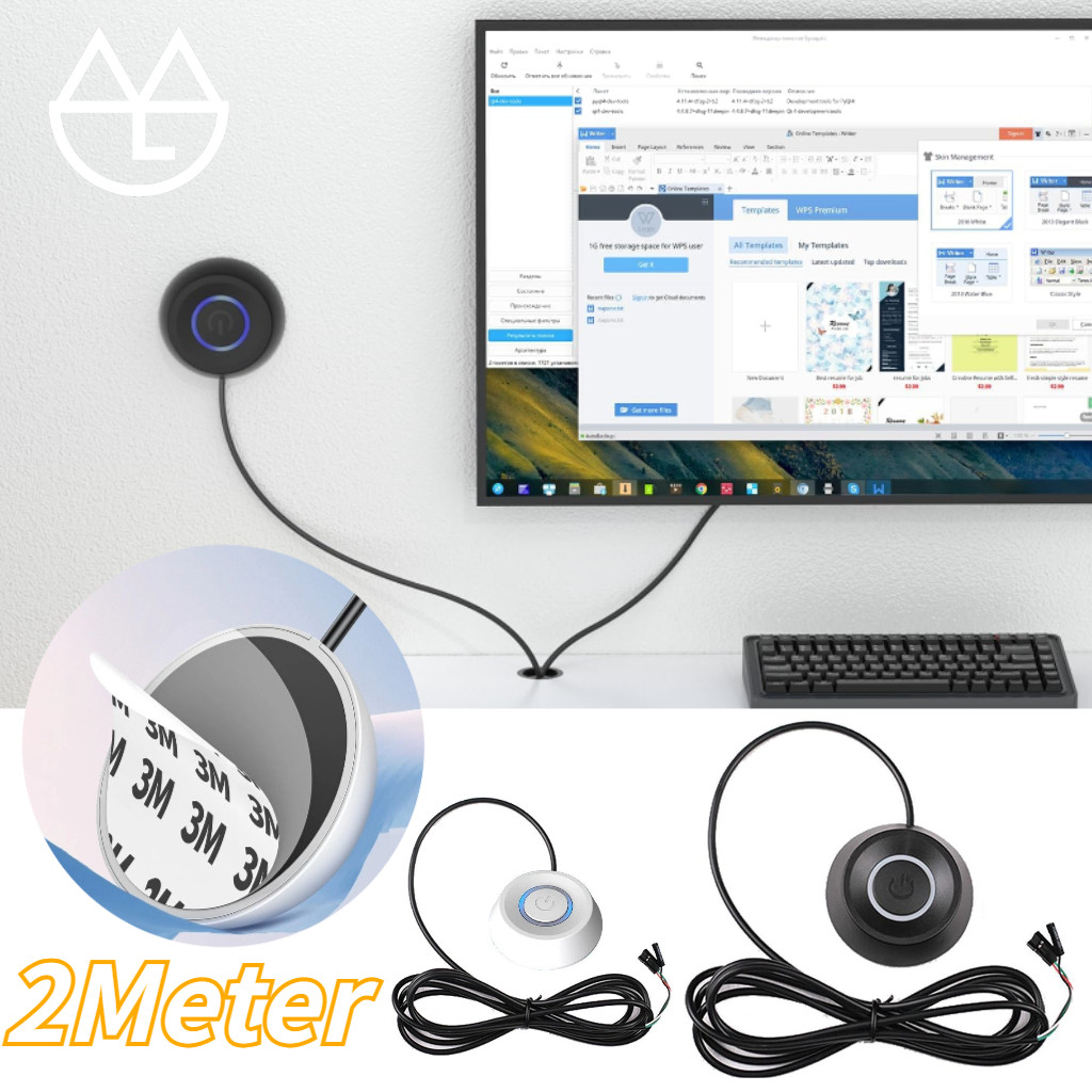 2 Meter Meter Tombol Push On Kabel Power Button Tombol Switch Pc Kabel Tombol Powe Desktop Case Tomb