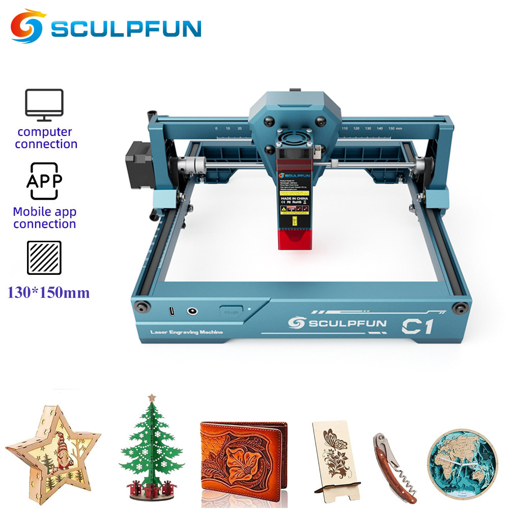 Sculpfun C1 Mini Laser Engraver Portable Laser Engraving Machine 3W Ultra Fine Spot 150*130mm Engrav