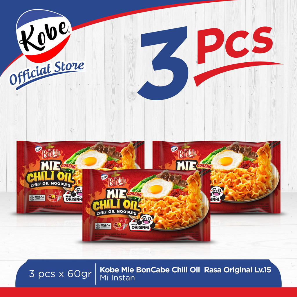 

Mie Boncabe Goreng Level 15 Rasa Chili Oil 60gr (3pcs)