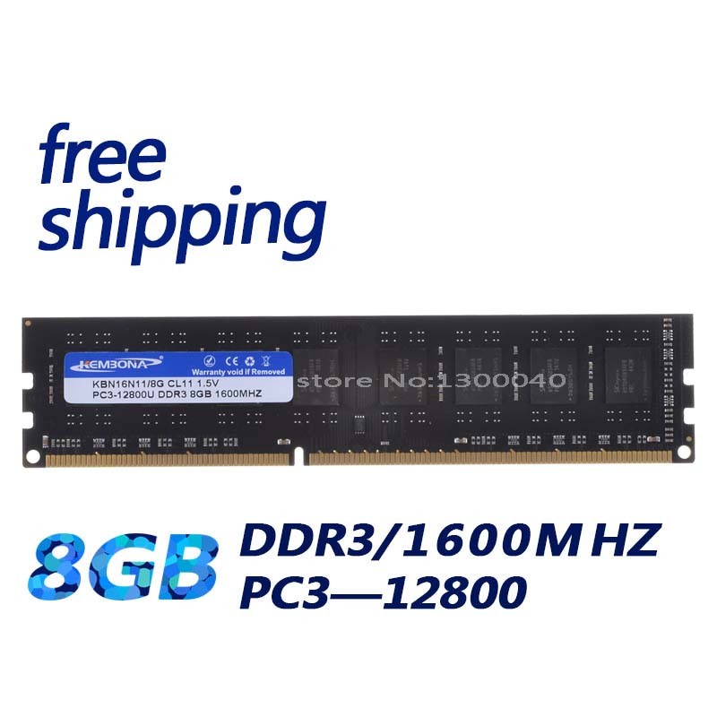 KEMBONA DDR3 1600MHz  8GB PC12800 8GB (for all motherboard) Brand New Desktop Ram Memory for Desktop