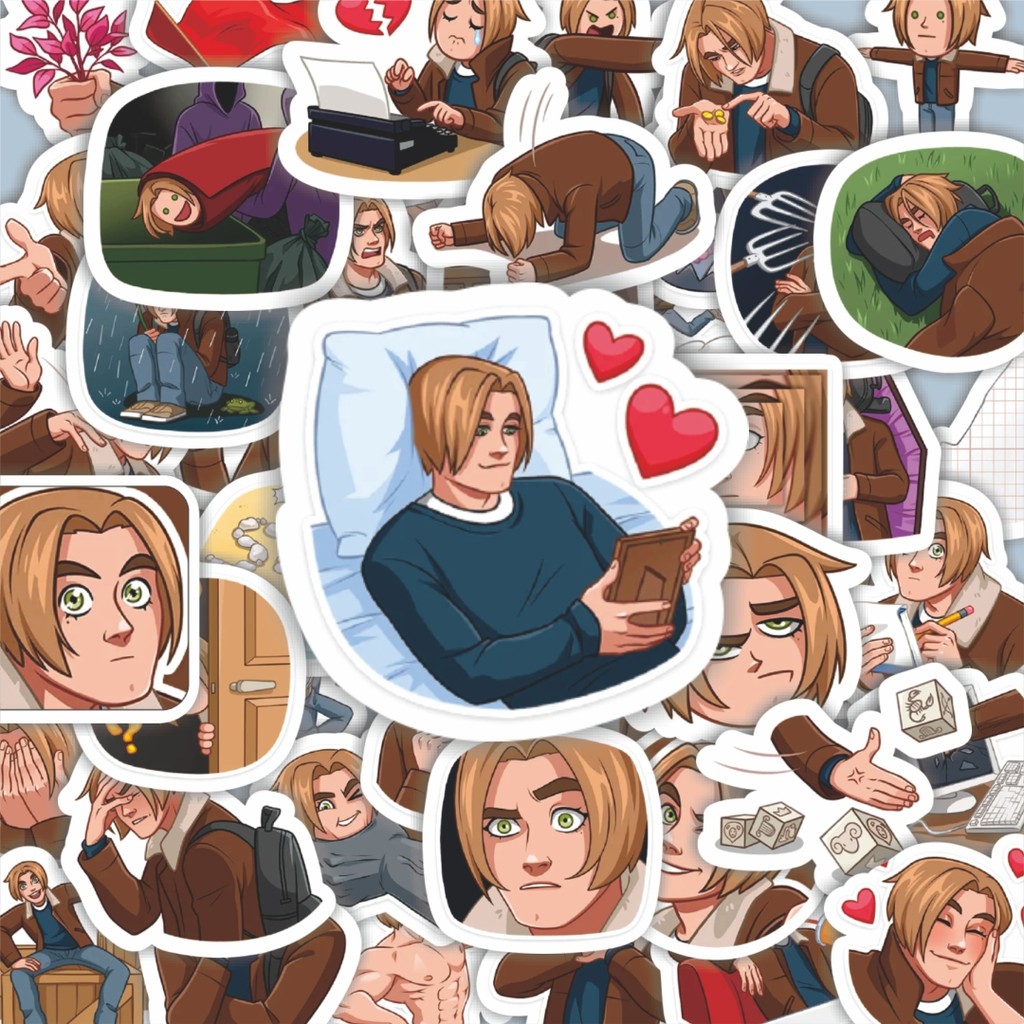 

100PCS Lucu Stiker Funny Character Leon Scott Stiker Aesthetic Stiker Anti Air Stikers Berperekat Waterproof sticker decal buat Motor Helm Buku Journal Koper Casing HP Laptop Botol Minum Hadiah anak