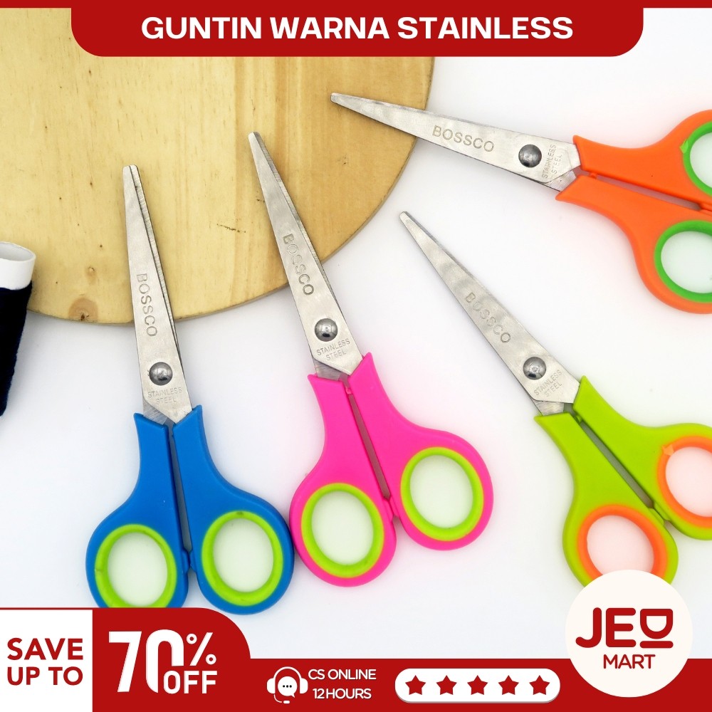 

1 Lembar(12 Pcs) Gunting Scissors Warna 4 inch