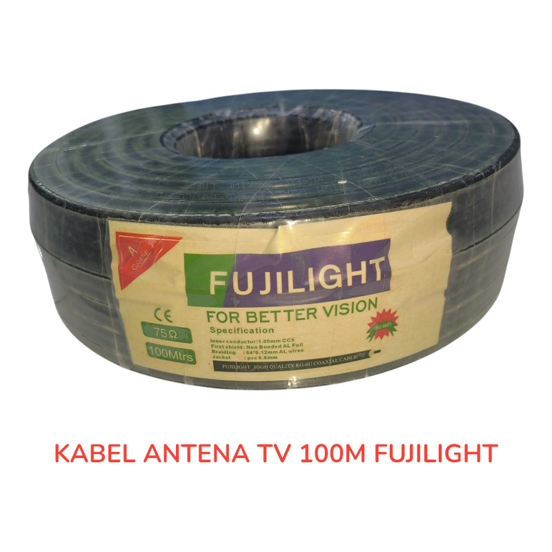 Kabel Antena TV Fujilight 100m Kabel Hitam Antena TV