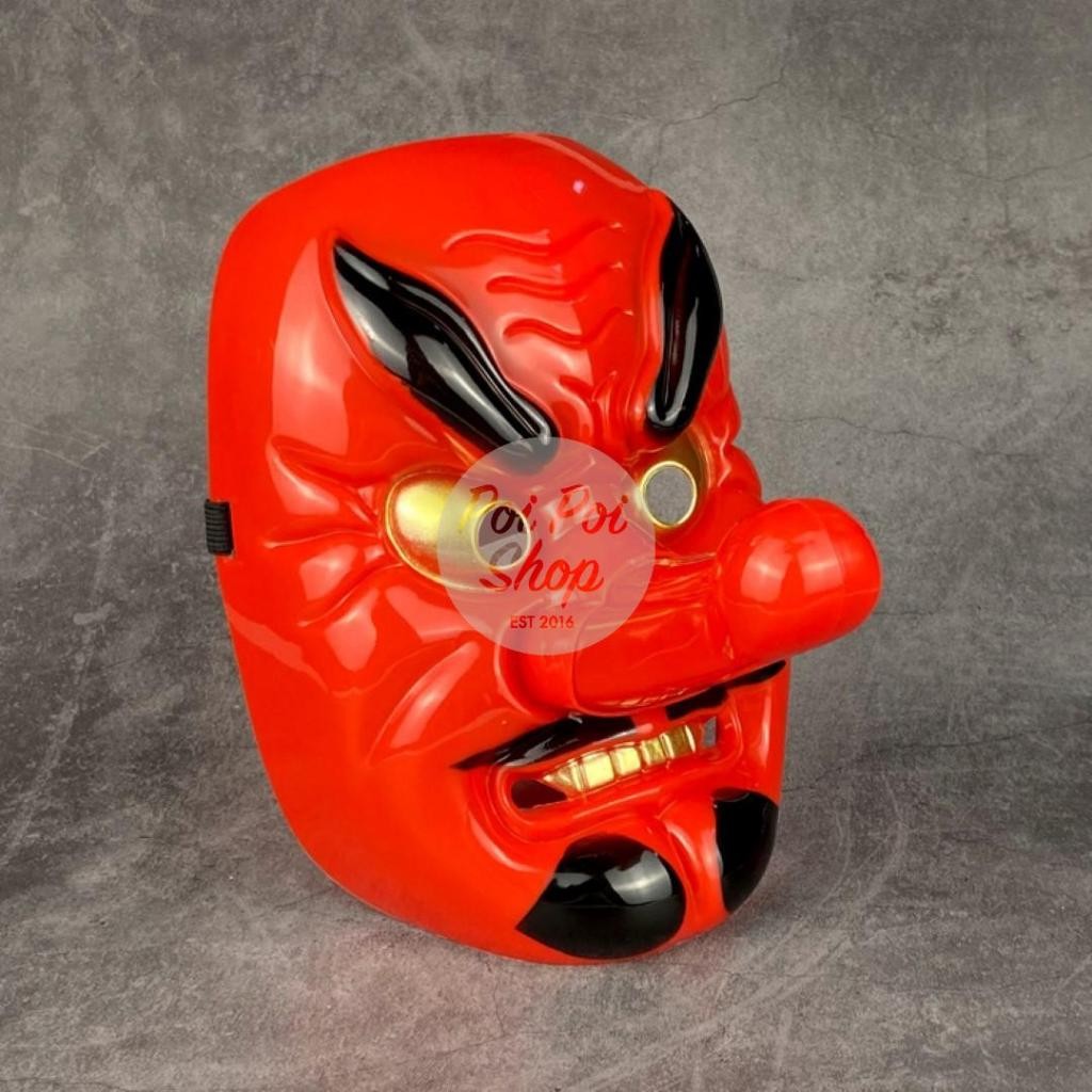 TERLARIS Topeng Tengu Oni Iblis Jepang Merah Kostum Halloween Cosplay Mask Costume Unik Termurah Baj