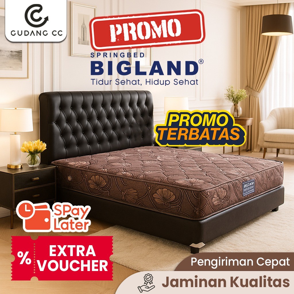 (GCC-FUR) Kasur Set Springbed Bigland Tempat Tidur Minimalis Terjangkau Dengan Per Empuk