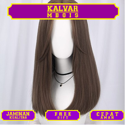 Wig 788 - Rambut Palsu Wanita Lurus Panjang HItam Coklat Terang Coklat Gelap Wig Wanita Panjang