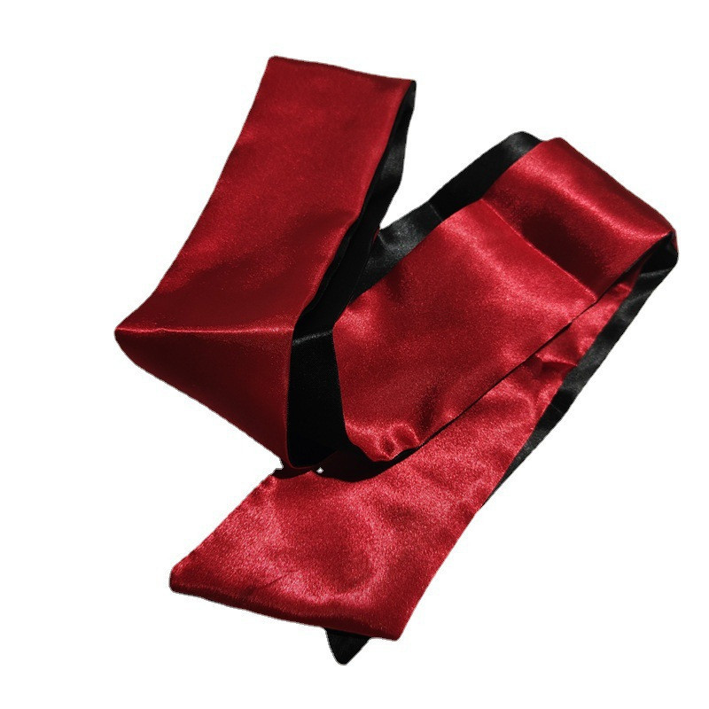 penutup mata satin sexy bolak balik hitam merah ikatan tangan kaki eyepatch | 4001LYC - Ratu Stoking