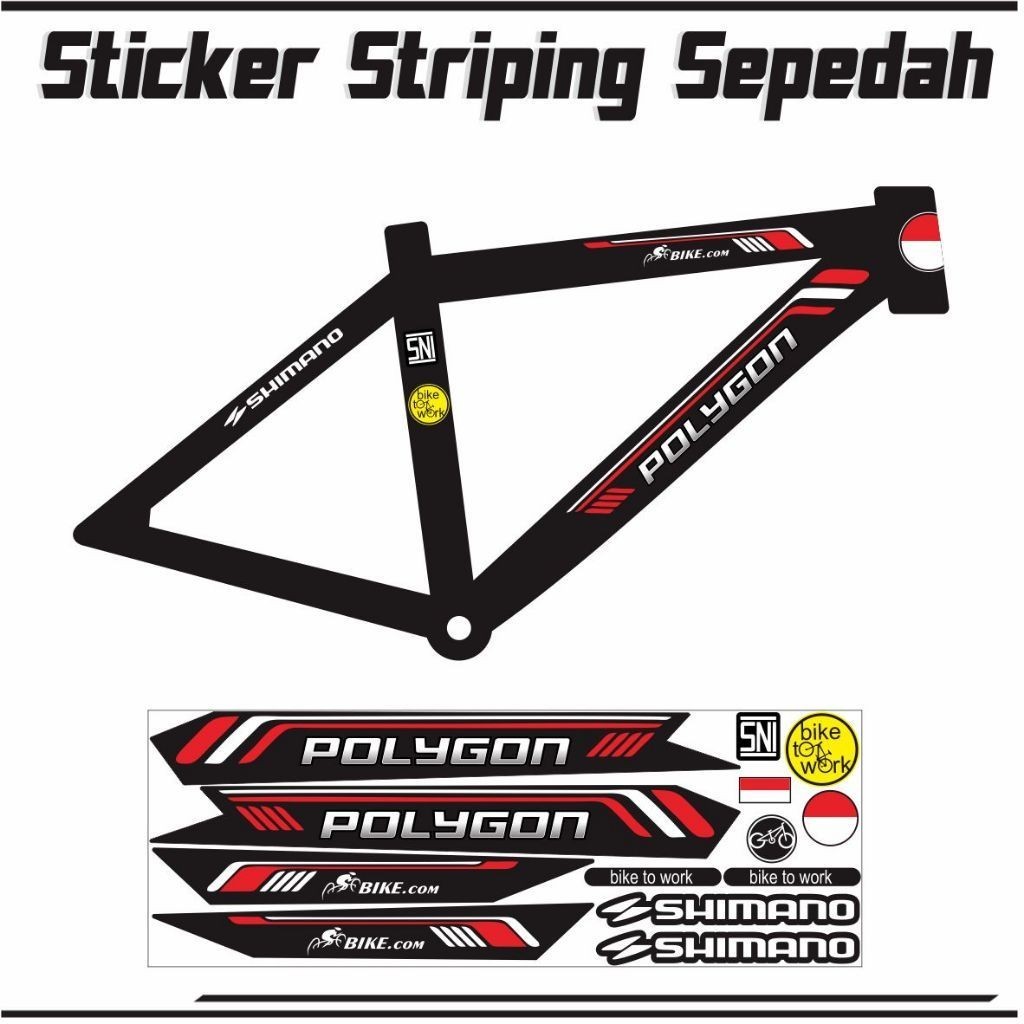 STIKER BMX STRIPING SEPEDAH POLYGON / PACIFIC / UNITED VARIASI TERLARIS Striping bike sepeda
