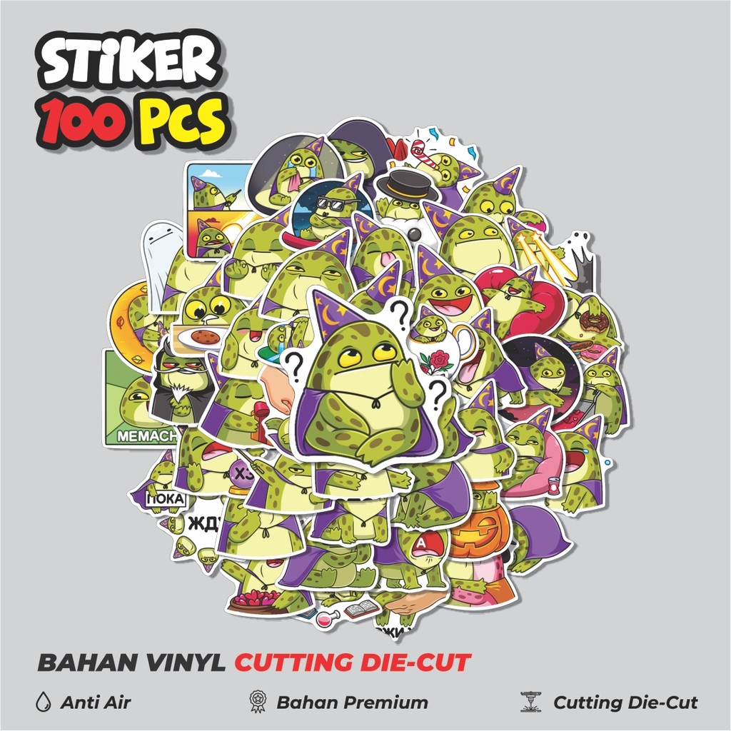Terbaru 50 pcs Stiker Vk Frog Witch Dekorasi Lucu Kreatif untuk Notebook, Skateboard, HP