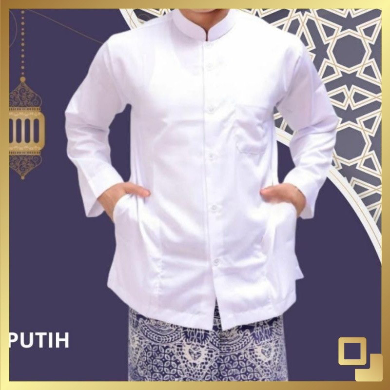 Baju Koko Habaib Putih Polos Lengan Panjang  Baju Koko Haibah Model Ammu