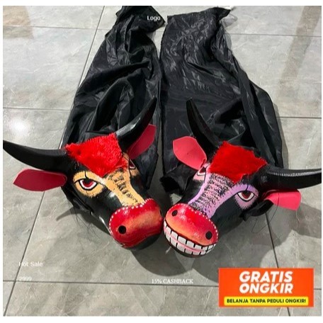 ️ Barongan Bantengan - Mainan Anak Banteng Bantengan kuda lumping - Mainan tradisional Bantengan